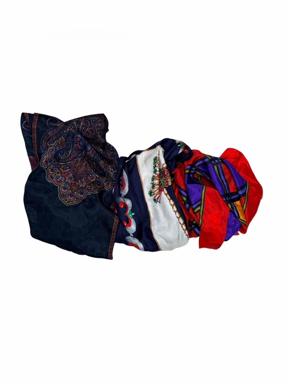 Lot Of 3 Silk Scarfs, Bill Blass ,Preswick &Moore